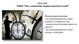 Презентація до уроку історії "Час в уявленнях людини протягом історії". 5 клас (НУШ). За підручником авторів Щупак, Бурлака, Піскарьова, Посунько.