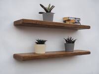 Rustic Oak Floating Shelves | Made for Plasterboard Walls