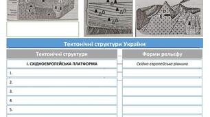 Тектонічні структури України - робочий аркуш