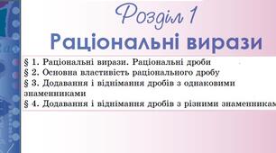  +Контрольна робота "Раціональні вирази. Додавання і віднімання раціональних виразів"+