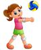 happy girl playing volleyball - Clipart World