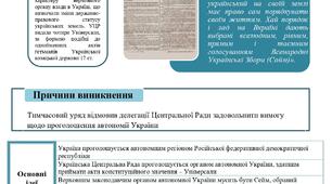 Дидактичний матеріал для уроку історії України по темі "Початок Української революції. І та ІІ Універсали УЦР"