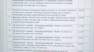 Календарно - тематичне планування 1 клас І та ІІ семестр 2022-2023 Фізична культура