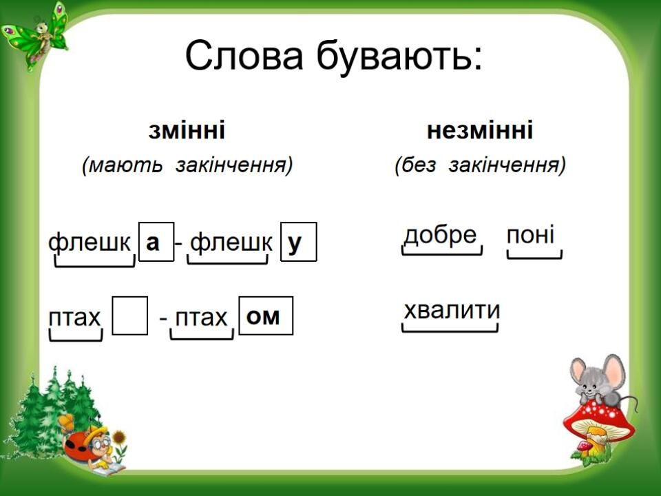Презентація до уроку "Змінні і незмінні слова" | Презентація ...