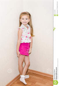 Cute Little Girl Standing Near the Wall Stock Image - Image of cheerful, wall: 34414677