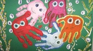 Нетрадиційні техніки малювання. Малюнки дитячими долоньками.👐🖐️