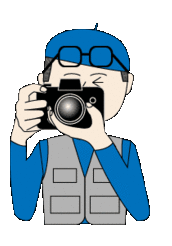LINE Creators' Stickers - Animated senior photographer Example with GIF Animation