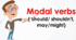 Modal verbs ( should/ shouldn't, may/might)