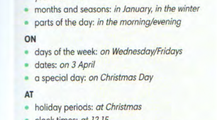 Prepositions of time