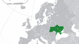 Суверенна Україна та сусідні держави на карті світу та Європи