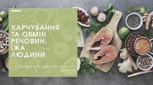 Харчування та обмін речовин. Їжа людини.