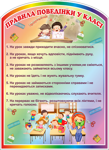 Стенд Правила поведінки у класі (1222) | "Укрстенд"