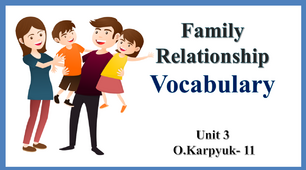 Презентація   "Family Relationship. Develop your vocabulary"