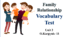 Family Relationship. Vocabulary