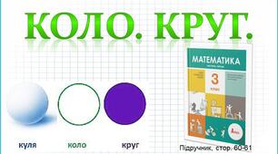 Презентація до уроку математики -  Коло. Круг (3 клас)