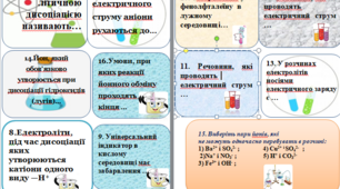 Картки - завдання з теми " Теорія електролітичної дисоціації"