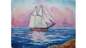 drawing Tutorial HOW TO DRAW How to Draw a Sailing Boat ( SEA ) - YouTube