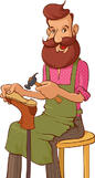 Vector Illustration Of Shoemaker Stok Vektör Sanatı & Ayakkabıcı'nin Daha Fazla Görseli - Ayakkabıcı, 2015, Adamlar - iStock