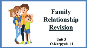 Презентація "Family Relationship. Revision"
