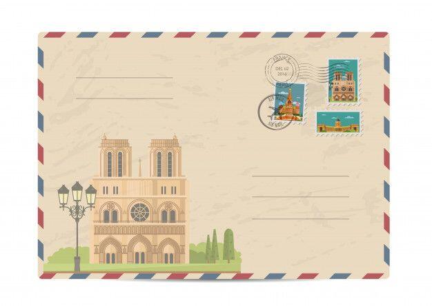 Старинный почтовый конверт с марками | Премиум векторы | Конверт, Марки, Значки