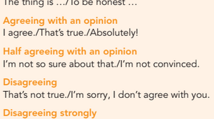 2.8 Expressing your opinion: agreeing and disagreeing