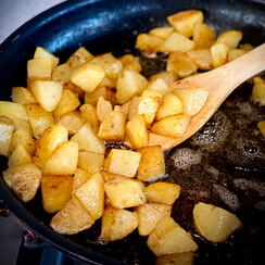 Crispy Fried Potatoes {Country Potatoes} - A Little And A Lot