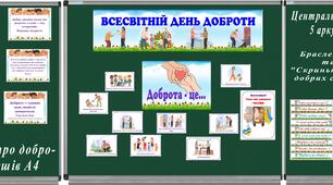 Оформлення до Дня добра та цікавинки для роботи.