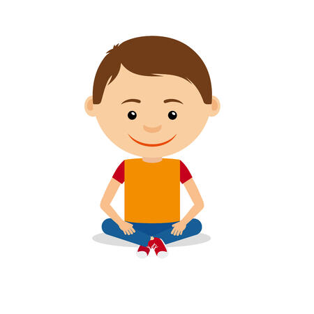 Lächelnder Junger Kleiner Junge, Der Auf Dem Boden, Lokalisiert Auf Dem Weißen Hintergrund Sitzt. Vektor-illustration Lizenzfrei Nutzbare SVG, Vektorgrafiken, Clip Arts, Illustrationen. Image 82448860.