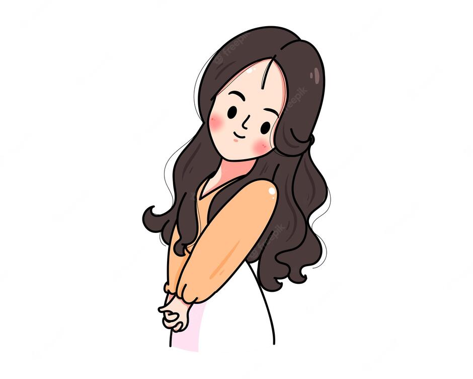 Free Vector | Beautiful young woman hand drawn cartoon art illustration