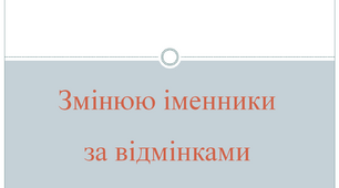 Змінюю іменники за відмінками
