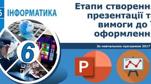 6 клас Програмне забезпечення для створення презентацій. Етапи створення презентації та вимоги до її оформлення.