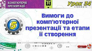 Відеоурок "Вимоги до комп’ютерної  презентації та етапи її створення"