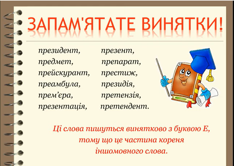 Тренувальні вправи. Написання префіксів пре-, при-, прі-. | Урок на 3 ...