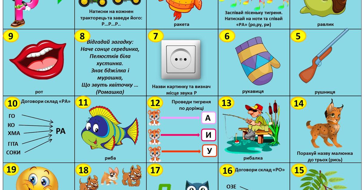 Гра на автоматизацію звука Р | Інші методичні матеріали. Логопед