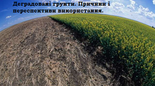 Деградовані ґрунти: Причини і перспективи використання