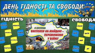 Оформлення дошки до ДНЯ ГІДНОСТІ ТА СВОБОДИ