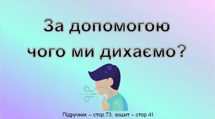 Презентація до уроку Я досліджую світ - За допомогою  чого ми дихаємо? (3 клас)