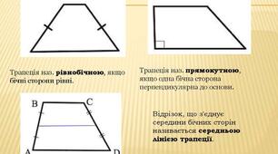 Трапеція. Середня лінія трапеції, її властивості.