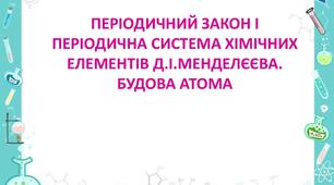 Контрольна робота "БУДОВА АТОМА. ПЕРІОДИЧНИЙ ЗАКОН І ПЕРІОДИЧНА СИСТЕМА ХІМІЧНИХ ЕЛЕМЕНТІВ"