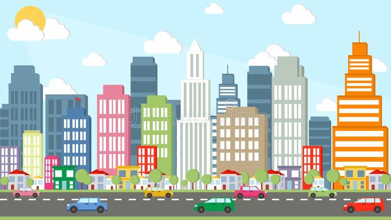 Cartoon of the Beautiful City Stock Illustration - Illustration of beautiful, cartoon: 111394697