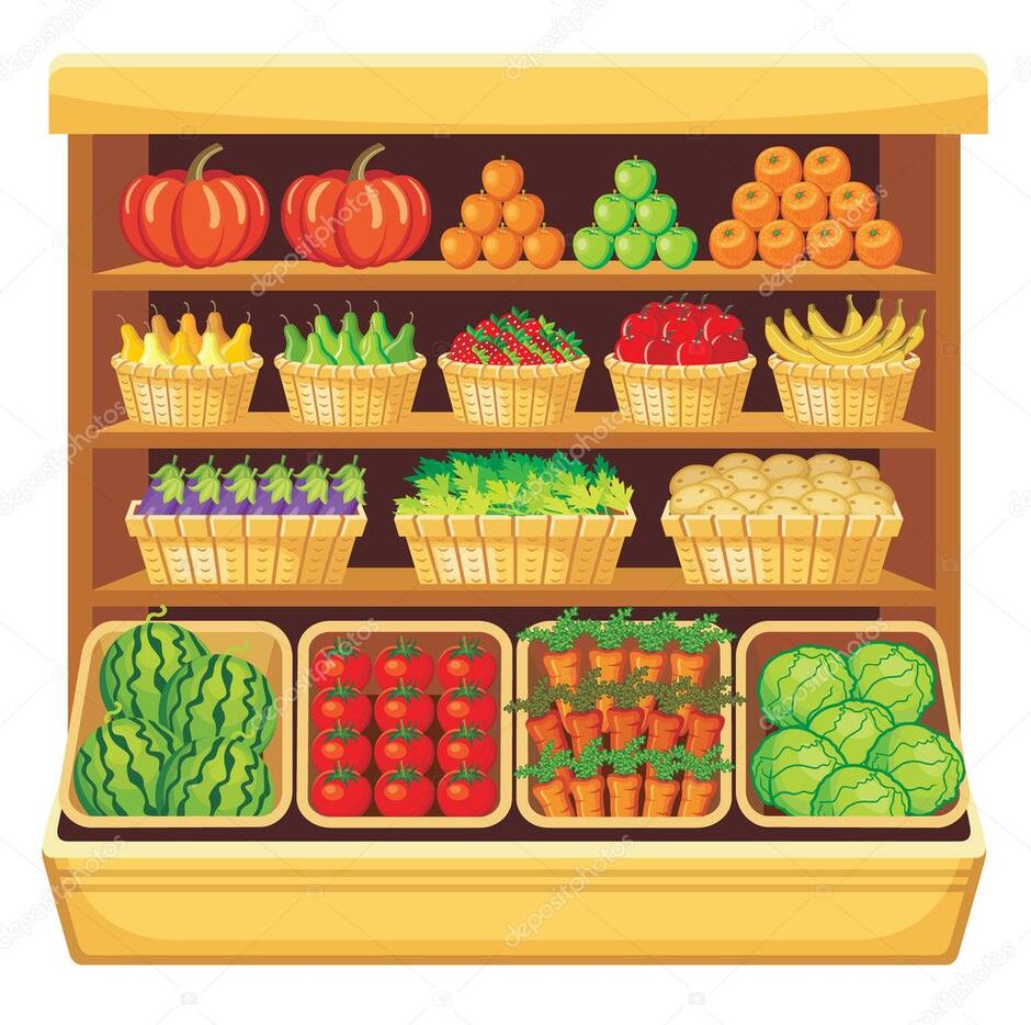 Supermarket. Vegetables and fruits. Stock Vector Image by ©gurZZZa #33253843