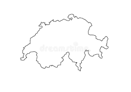 Швейцария - контурная карта Иллюстрация вектора - иллюстрации насчитывающей форма, швейцария: 125514927