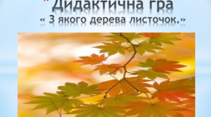 Дидактична гра " З якого дерева листочок" ( ознайомлення з навколишнім)