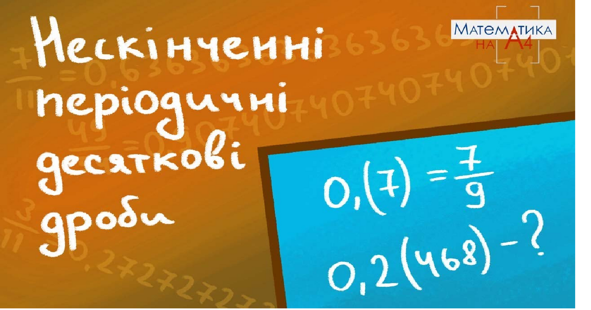 Нескінченні періодичні десяткові дроби | Тест на 6 запитань. Математика
