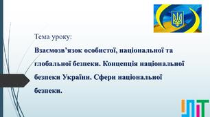 Взаємозв’язок особистої, національної та глобальної безпеки. Концепція національної безпеки України. Сфери національної безпеки.