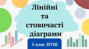 Презентація "Лінійні  та  стовпчасті  діаграми" 5 клас НУШ + ТЕСТ + ВІДЕО