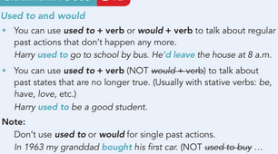 3.5 Grammar: USED TO and WOULD