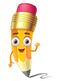 Free Vector | Cartoon funny yellow pen isolated on white background cute character teacher