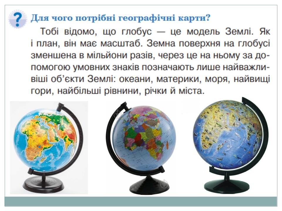 Географічна карта. Урок ЯДС 4 клас | Презентація. Я досліджую світ
