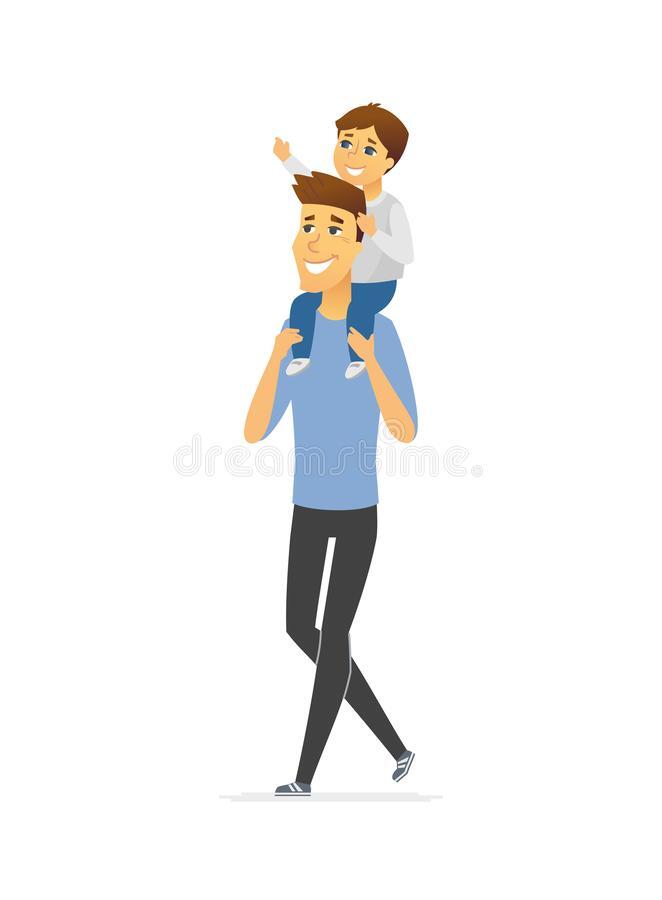 Father and Son - Cartoon People Characters Illustration Stock Vector - Illustration of design, family: 121650956